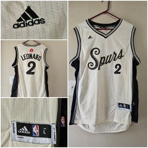 Kawhi Leonard San Antonio Spurs Adidas Swingman Jersey - Cream - Size Large 2014